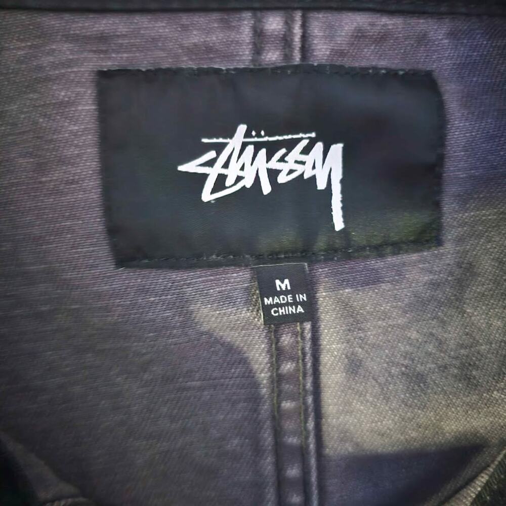 Stussy Navy Blue Work Wear Jacket with Black Collar - Picture 4 of 8